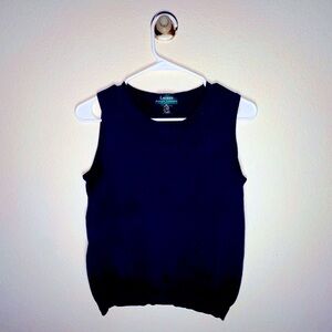 lauren by ralph lauren - sweater vest - size medium - black